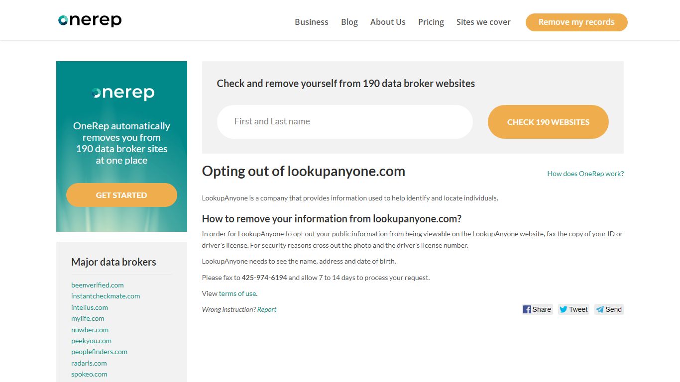 How To Remove Personal Information From lookupanyone.com